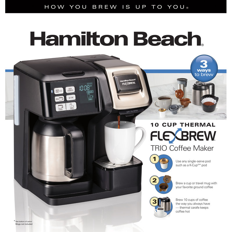 Hamilton Beach® FlexBrew® Thermal 10 Cup TRIO Coffee Maker & Reviews